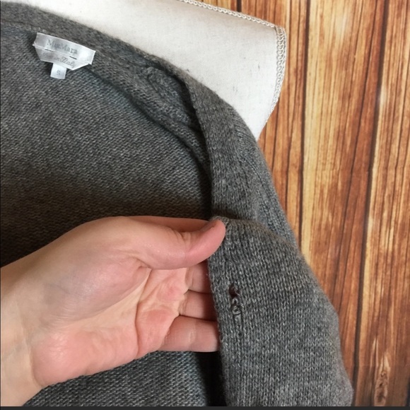 Max Mara 100% Cashmere Open-front Cardigan Sweater Super Soft Gray Size Small S - Picture 8 of 14